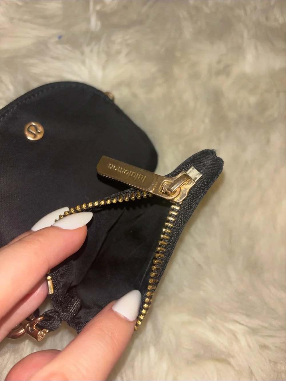 lululemon athletica Black and Gold Key & Card Holder Wristlet
